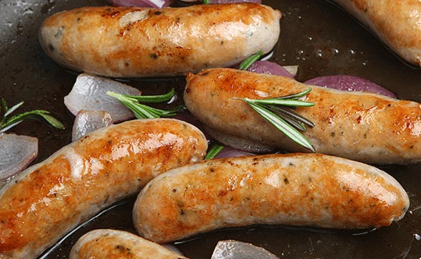Our delicious hand-made Cornish sausages - L George Butchers